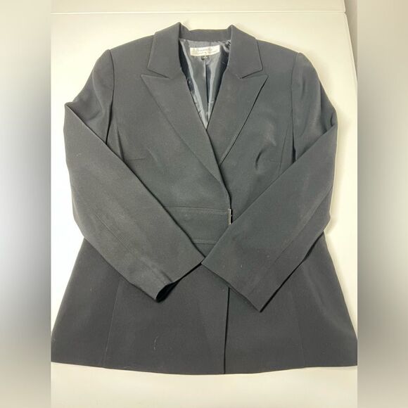 TAHARI Arthur S. Levine Blazer NWOT Black One-Button Size 16 - Picture 2 of 12